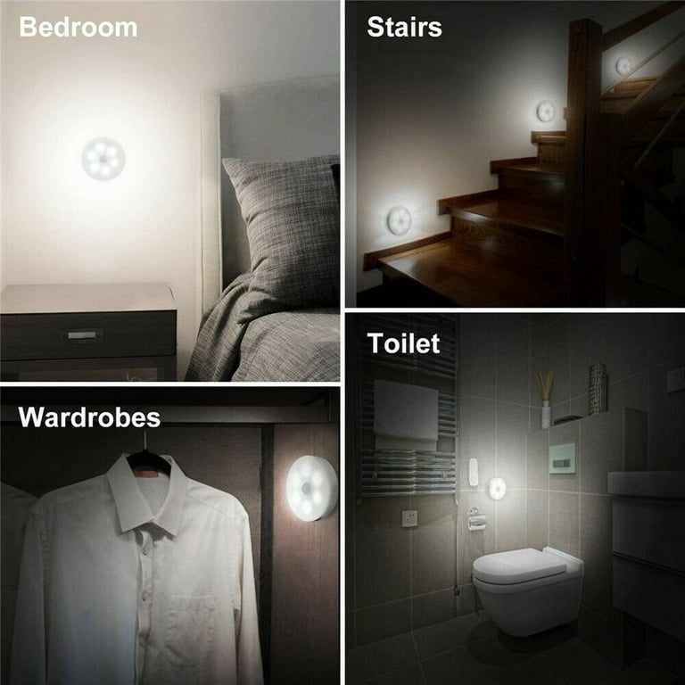 Willstar LED Motion Sensor Night Light Battery Powered Stick-Anywhere Wall Mounted Lamp for Closet Stairs Entrance Hallway, Size: 2pcs, Blue