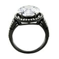 thumbnail image 3 of Black Stainless Steel Ring with AAA Grade CZ in Clear for Women Clear Stone Color Style TK3735 Size 10, 3 of 5