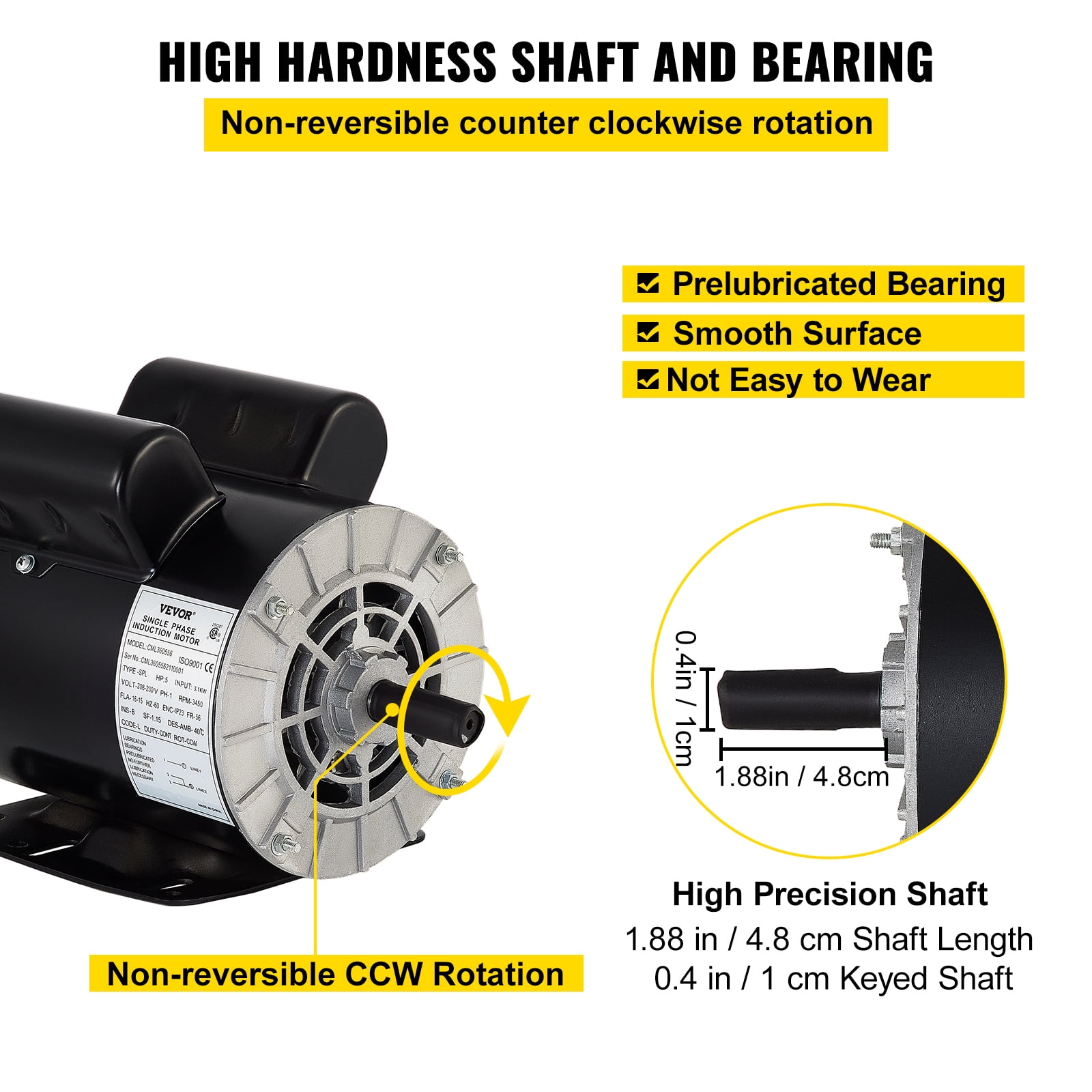 VEVOR Air Compressor Electric Motor 5hp 3450 rpm, Nepal Ubuy