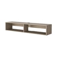 thumbnail image 2 of White Oak 2-Shelf Central Media Rack Constructed from Melamine Ideal for Compact Living Areas, 2 of 2