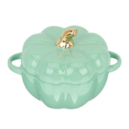 

Ceramic Stew Pot Household Soup Bowl Pumpkin Design Egg Steaming Bowl Children Food Bowl