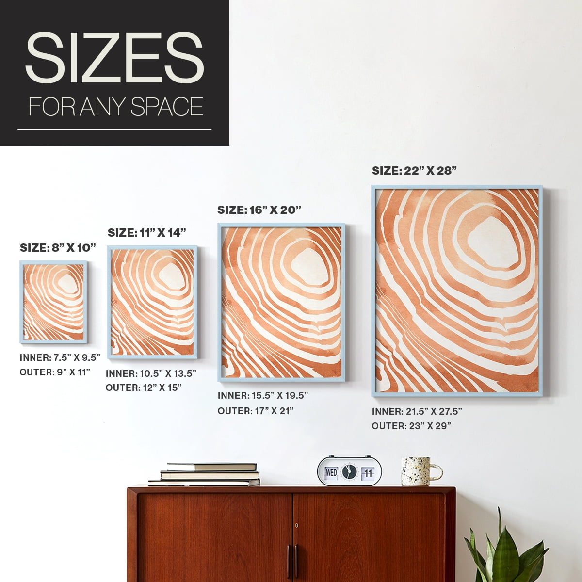 Wood Grain Suminagashi IV Framed Print - Solid Wood in Single Picture Frame Solid Wood 2 Framed Print