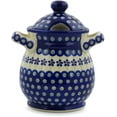 thumbnail image 3 of Polish Pottery 8-inch Jar with Lid and Handles Hand Painted in Boleslawiec, Poland + Certificate of Authenticity, 3 of 6