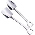 thumbnail image 3 of Stainless Steel Spade Spoon Set Creative Shovel Shape Watermelon Spoon Retro Square Ice Cream Spoon for Cake Cocktail Dessert 6 Pack, 3 of 5