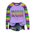 thumbnail image 4 of Outfmvch Carnival Outfit Mardi Gras Sweater Long Hoodies for Women Cold Shoulder Tops Skinny Jeans for Women Plain Shirts for Women Sweatshirts for Women Trendy Purple S, 4 of 4