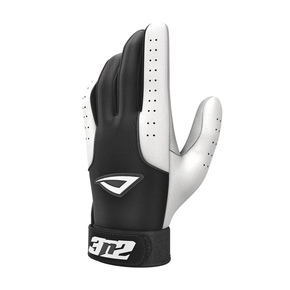 Pro Baseball Gloves Black and White (Large)