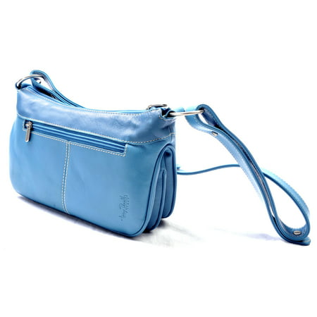 Tony Perotti Italian Leather Handbag Simple Classic Everyday Hobo/Handbag in Aqua (Best Everyday Purse 2019)