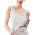thumbnail image 2 of Womens Tank Tops Ice Silk Wide Strap Loose Casual Camisole Tank Tops Tank Tops for Women White L, 2 of 9