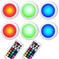 thumbnail image 2 of Lámpara LED RGB inalámbrica recargable de 2 piezas, luces LED regulables para ventana, luces USB coloridas para armario con control remoto, luces para debajo del gabinete de cocina, batería, 2 of 5