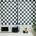 thumbnail image 2 of Black and White Checkered Kitchen Curtains, Rustic Farmhouse Kitchen Curtain, Checkerboard Vintage Small Kitchen Curtains Sets for Cafe Window Treatment Drapes 2 Panels (Each 27.5x39 Inch), 2 of 6