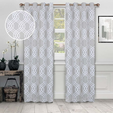 Superior Ribbon Blackout Curtains, Grommet Header, Set of 2, 52" x 96", Chrome