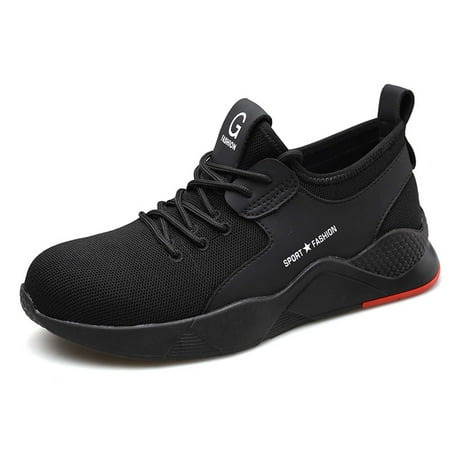 

Work Shoes for Men with Steel Toe Lightweight Breathable Shoe Slip Resistant Footwear for Worker Safety Protective Sneakers