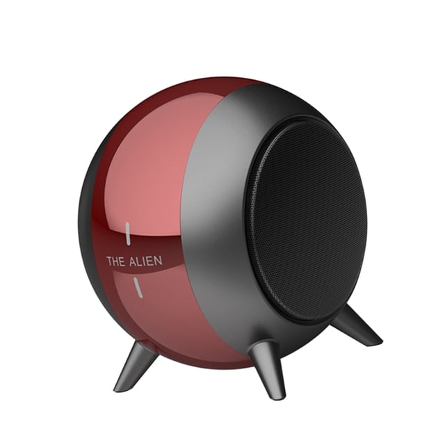 Cateissary Minialtavoz inalámbrico Bluetooth 5,0 Audio hogar exterior portátil Metal estéreo sonido Radio con carcasa bajo radiador al aire libre hogar Cables de audio/vídeo Rojo