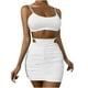 thumbnail image 1 of Conjunto de 2 piezas de traje de falda corta sin mangas sólido Sexy de moda de verano para mujer Pompotops  lopia989950, 1 of 6