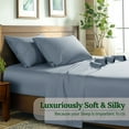 thumbnail image 3 of SONORO KATE 100% Cotton Bed Sheets Set, 1000 Thread Count 4 Piece Luxury Soft Sheets Set with 16" Deep Pocket, Full, Gray-Blue, 3 of 11
