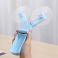 thumbnail image 5 of Folding Electric Fan Double Headed Portable Handheld Mini USB Fan for Outdoor Indoor Office Travel Blue, 5 of 5
