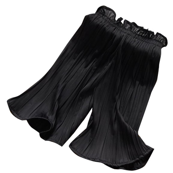 WOYY Toddler Girls Chiffon Pleated Wide Leg Pants Lightweight Ruffle High Rise Flowy Pants