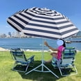 thumbnail image 4 of Shade Umbrella, Premium Portable Umbrella with Stand, 6.5ft Lightweight Free Standing Canopy for Sporting Games, Adjustable Instant Sun Protection and Easy to Carry, Stripe Blue, 4 of 6