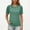 Green, variant on Qulqfy Tops for Women Cotton Linen Casual Black Puff Sleeve Solid Color Crew Neck T-shirt Womens Tees L