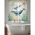 thumbnail image 5 of Vintage Ocean Sheer Curtains 72 Inch Long 2 Panels, Whale Starfish Seagrass Coral Compass Nautical Light Filtering Rod Pocket Curtains, Sheer Voile Drapes for Living Room Bedroom, 52"x72", 5 of 8