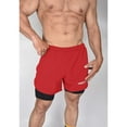 thumbnail image 5 of Exxact Sports 2 in 1 Shorts Men - Athletic Shorts with Compression Liner Men, Dry Fit Running Shorts with Phone Pocket (Red, AM), 5 of 7