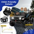 thumbnail image 6 of Track Seven 24V Ride on Truck, 2 Seater Ride on Toy Car for Big Kids, 19.7" Large Wide Seat, 4WD Electric Truck Car with Music, Bluetooth, Light and Searchlight, Max Speed 4.35 mph, Black, 6 of 11