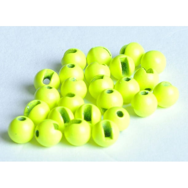 Slotted Tungsten Beads for Fly Tying 25 Pack (Chartreuse, 2.4 mm (3/