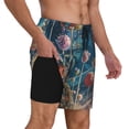 thumbnail image 2 of Balery Starry Sky Planet Lollipop Mens Swim Trunks Swim Shorts for Men Quick Dry Inseam Beach Shorts with Compression Liner Pocket-Small, 2 of 9
