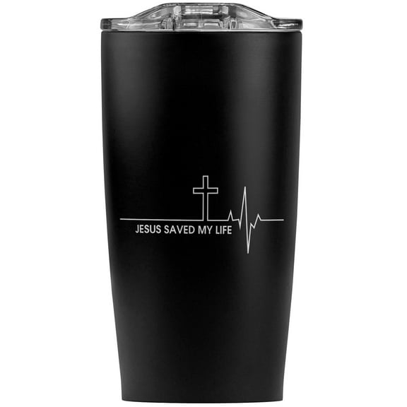 Jesus Saved My Life Christian Stainless Steel 20 oz Travel Tumbler, Vacuum Insulated & Double Wall with Leakproof Sliding Lid | Great for Coffee/Hot Drinks and Cold Beverages