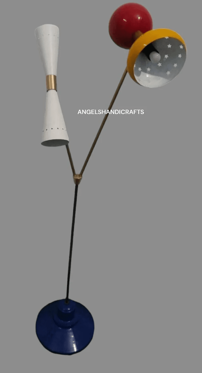 UK Lights Mid Century Style Multicolour Lacquered Tripod Stilnovo Indoor Fixture Floor Lamp for Living Room