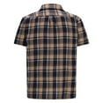thumbnail image 3 of AHTJRT Big Tall Men's Casual Short Sleeve Plaid Button Down Shirt Classic Fit Chest Pocket Tees Navy M, 3 of 5