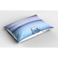 thumbnail image 2 of Ambesonne Landscape Pillow Sham 2 Pack, Bolsena Lake in Italy, 30"x20", Pale Blue Lilac, 2 of 3