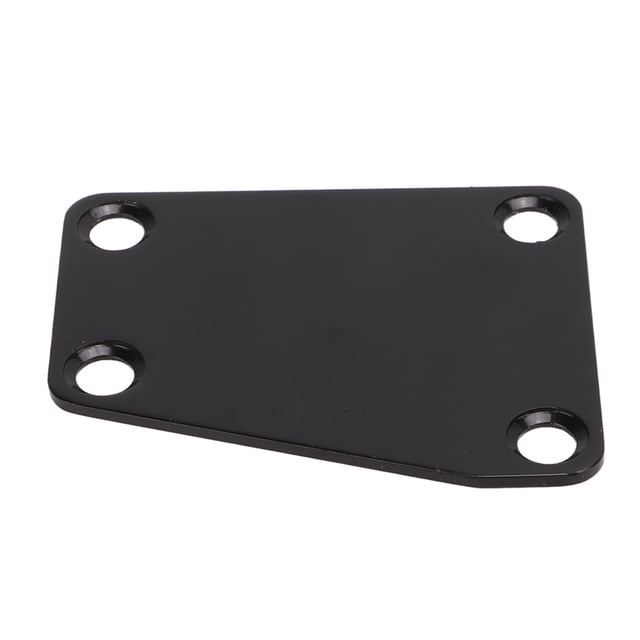 Bass Neck Plate, Electric Guitar Neckplate Metal Easy Installation Trapezoidal For Replacement Black
