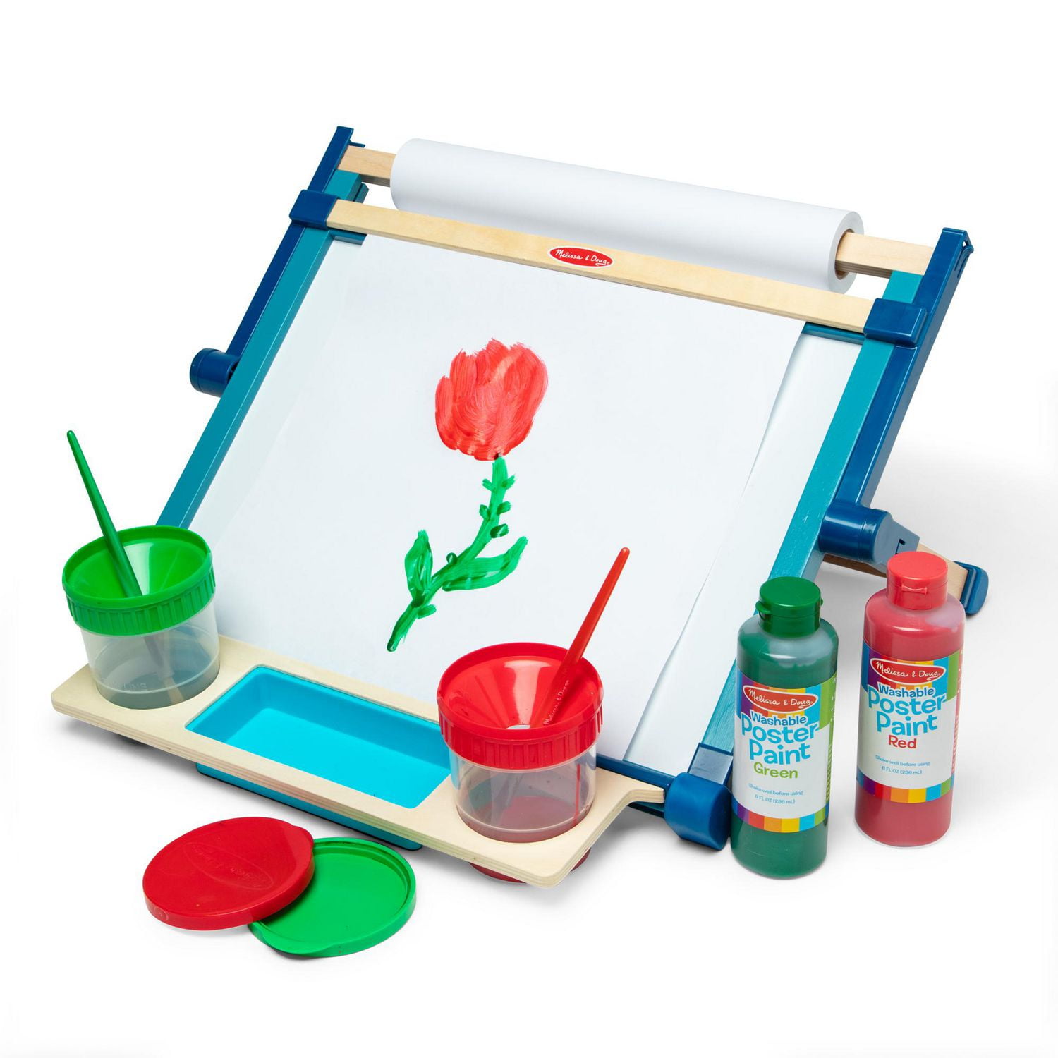 Melissa & Doug Double-Sided Magnetic Tabletop Art Easel - Dry-Erase Board and Chalkboard - FSC Certified, Tabletop Easel