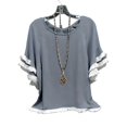 thumbnail image 4 of Cqxid525 Clearance Womens Tops Blouse Womens Plus Size Tops Tunic Short Sleeve Crew Neck Shirts Casual Soft Blouse 1XL 5XL Women's Button Down Shirt, 4 of 4
