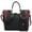 Black/Wine, variant on Women Two Tone Handbag Purse Top Handle Shoulder Bag Tote Hobo Work Bag w/Matching Clutch