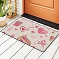 thumbnail image 2 of XMXY Area Rugs Doormat Outdoor Entrance , Valentines Pink Flower Heart Facecloth Non-slip Floor Mat Rug for Living Room Kitchen Sink Area Indoor 72"x48", 2 of 9