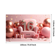 thumbnail image 1 of Sweet 16 Themed Backdrop Banner with Crown Element Party Decorations for Birthday Party Photography Props Photo Booth Background Celebrations, 1 of 4