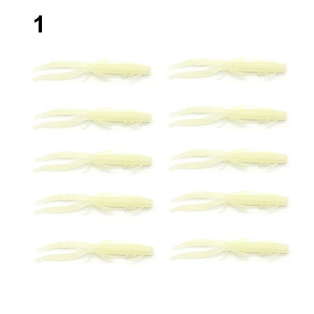 LIVEST 10Pcs 7.2cm/1.8g Artificial Bait Bite-resistant Flexible Silicone Simulated Shrimp Fishing Lure for Freshwater Saltwater