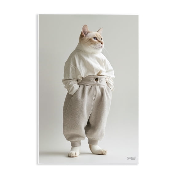 Stupell Industries Trendy Fashion Cat Animals & Insects Painting Unframed Art Print Wall Art, 10 x 15