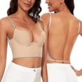 thumbnail image 1 of Low Back Bras For Women-seamless Deep U Plunge Backless Bras Convertible Multiway Low Cut Open Back Bra Halter Bras, 1 of 5