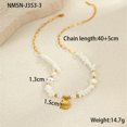 thumbnail image 2 of NICKSUN 18K Gold-Plated Stainless Steel Starfish & White Shell Lockbone Necklace - Coastal-Inspired Minimalist Chain for Women, 2 of 4