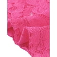 thumbnail image 5 of INSPIRE CHIC Valentine's Day Women's Floral Lace Cutout Front Long Sleeve See Through Sheer Blouse Top L Hot Pink, 5 of 5