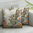 thumbnail image 2 of COMIO Easter Pillow Covers Watercolor Easter Floral Bunny Rabbit Spring Flowers Butterfly Easter Decorative Throw Pillow Cover Spring Easter Cushion Case Decorations for Sofa Couch&nbsp;2pc, 2 of 6