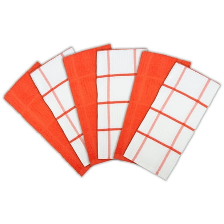 

Premier Kitchen Towels - 15 x 25 - 6 Pack - Windowpane Pattern - Saffron - 100% Cotton