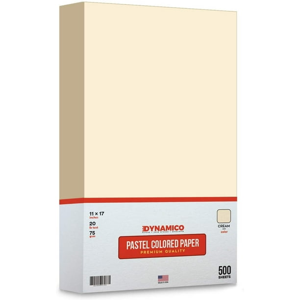 Cream 11 x 17" Pastel Light Color Regular Paper, Big Size Colored