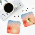 thumbnail image 4 of Pofeuu The Sunset of Dandelion Print Coasters for Drinks, 4Pack PU Leather Coasters, Bar Drink Coasters for Tabletop Protection, Furniture from Damage-Square, 4 of 6