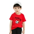 thumbnail image 2 of Boys T Shirts Toddler Kids 3D Cartoon Football Prints Tops Summer Soft Short Sleeve T Shirt Summer Tops Red 4 Years-5 Years, 2 of 3