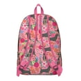 thumbnail image 3 of Dog and Flowers Print Backpack, Lightweight School Bag with Vintage Dog Illustration and Artistic Pattern, 3 of 5