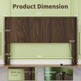 thumbnail image 3 of King Size Headboard Only, Modern Fluted Wall-Mounted Head Board with Lighting, Boho Wood Bed headboard Stylish Bedroom Decor, Espresso, 3 of 9